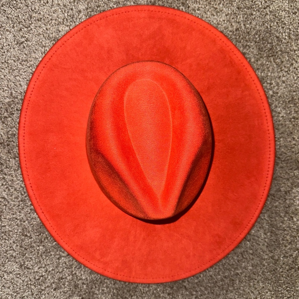 Orange wide brim hat